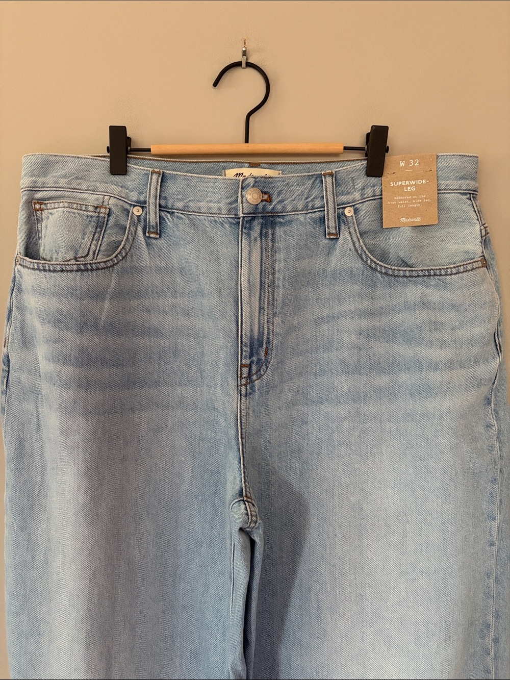 Madewell Superwide-Leg Jeans Size 32 Light Blue Wash Baggy Slouchy 90s Relaxed - Picture 6 of 13